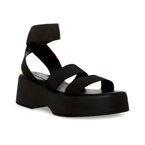 Steve Madden Black Wedge Sandals